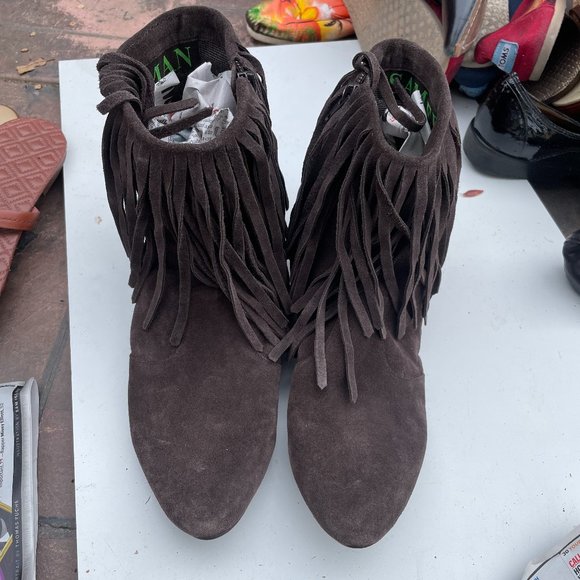 Sam Edelman Ursula Fringe Boots Leather Women's - Picture 1 of 3